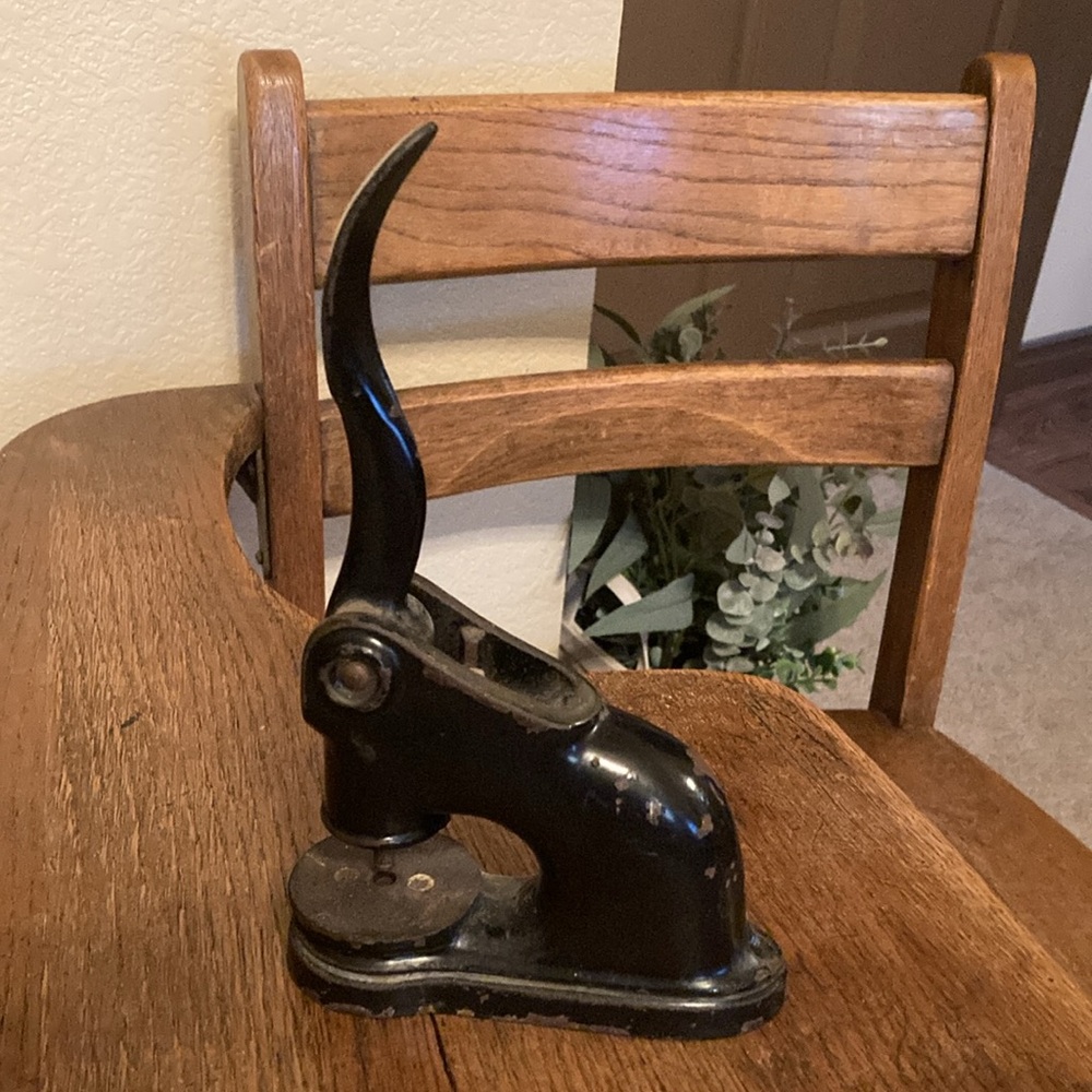 Antique Cast Iron Notary Press/Stamp/Seal/Water Mark